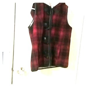 A plaid down vest